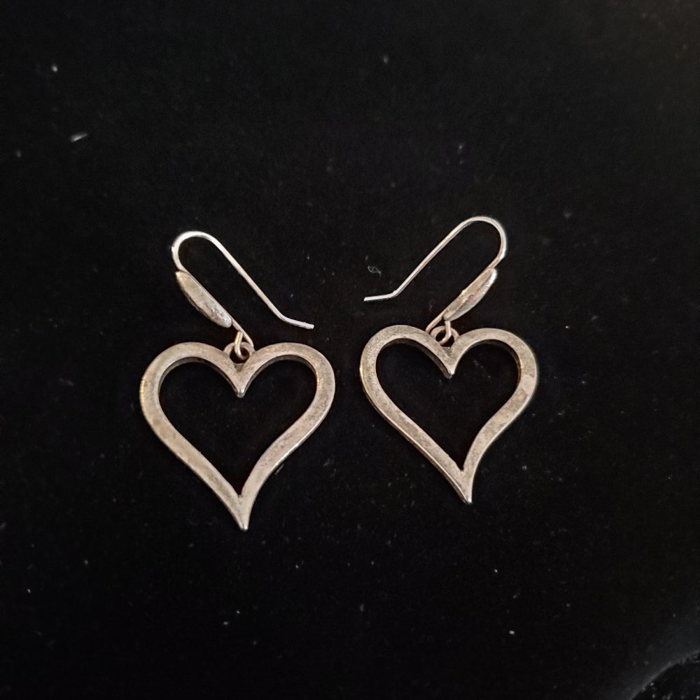 3for$12 Silver tone Heart Earrings